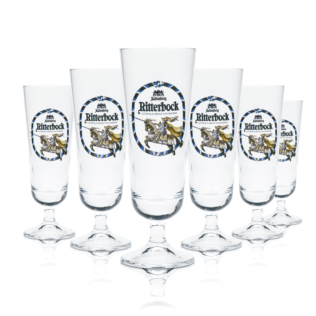 6x Szklanka do Piwa Król Ludwik 0.25l Ritterbock Szklanki Tulip Luitpold Książę Bawarii
