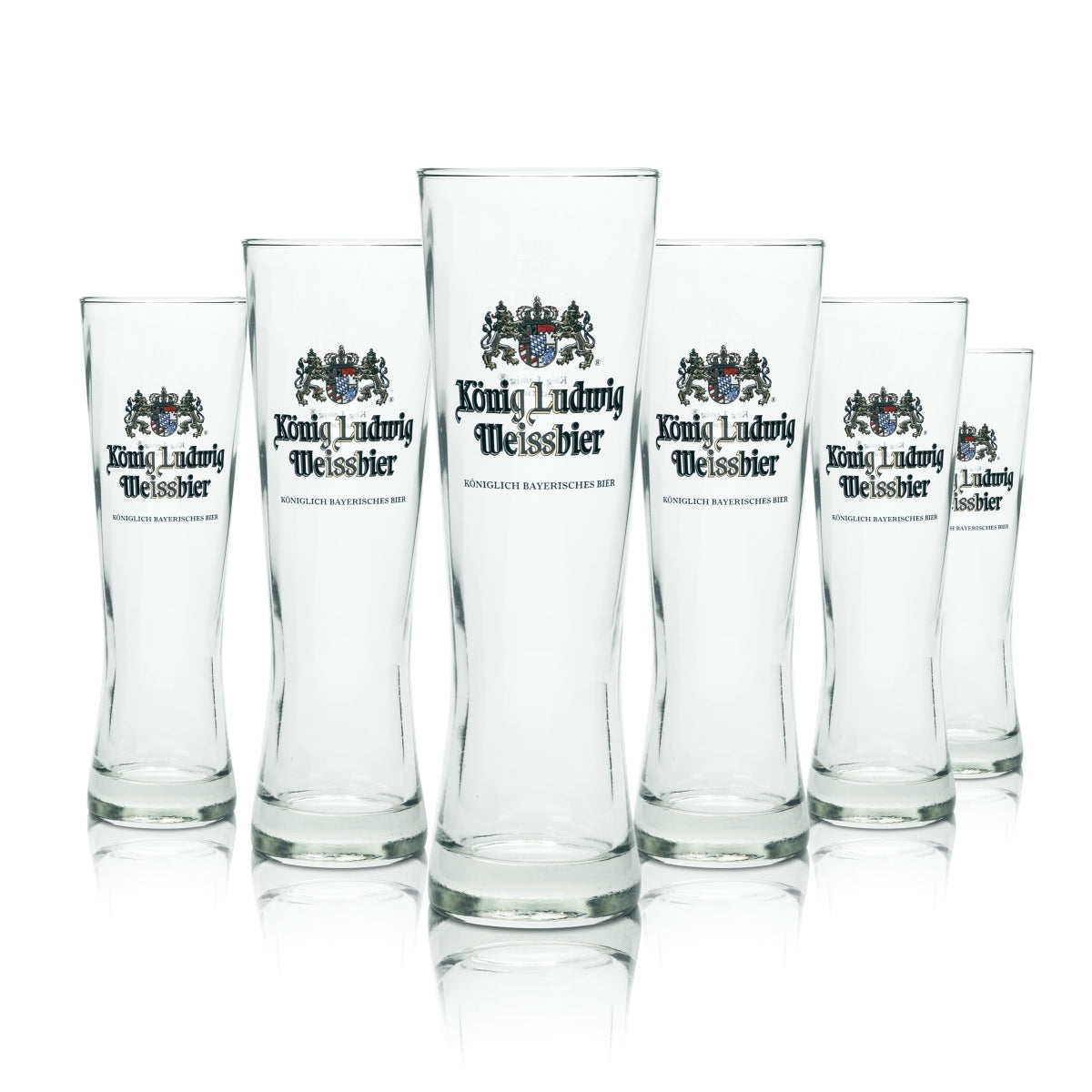 6x Kieliszek do piwa King Ludwig 0.3l piwo pszeniczne Hefe Weizen Kieliszki do piwa Gastro Geeicht