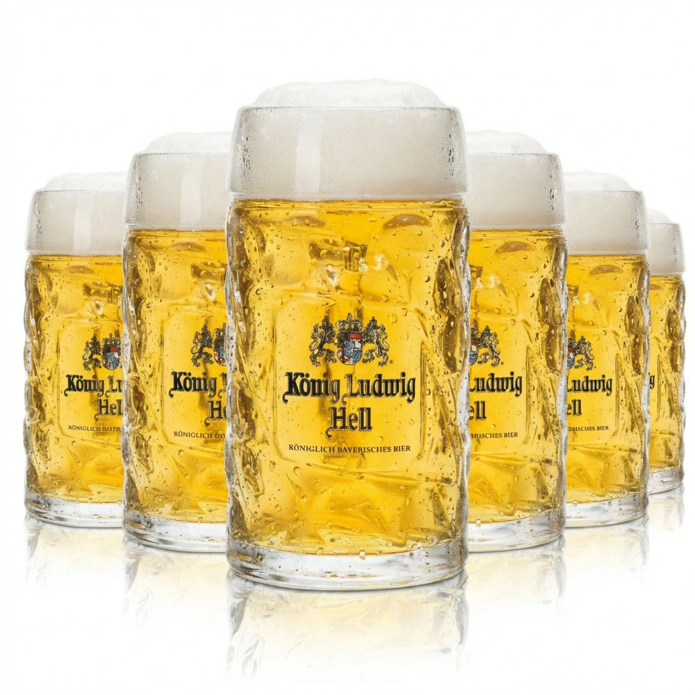 6x szklanka do piwa King Ludwig 0.5l dzbanek Raute Seidel Sahm szklanki reliefowe dzbanki z uchwytem