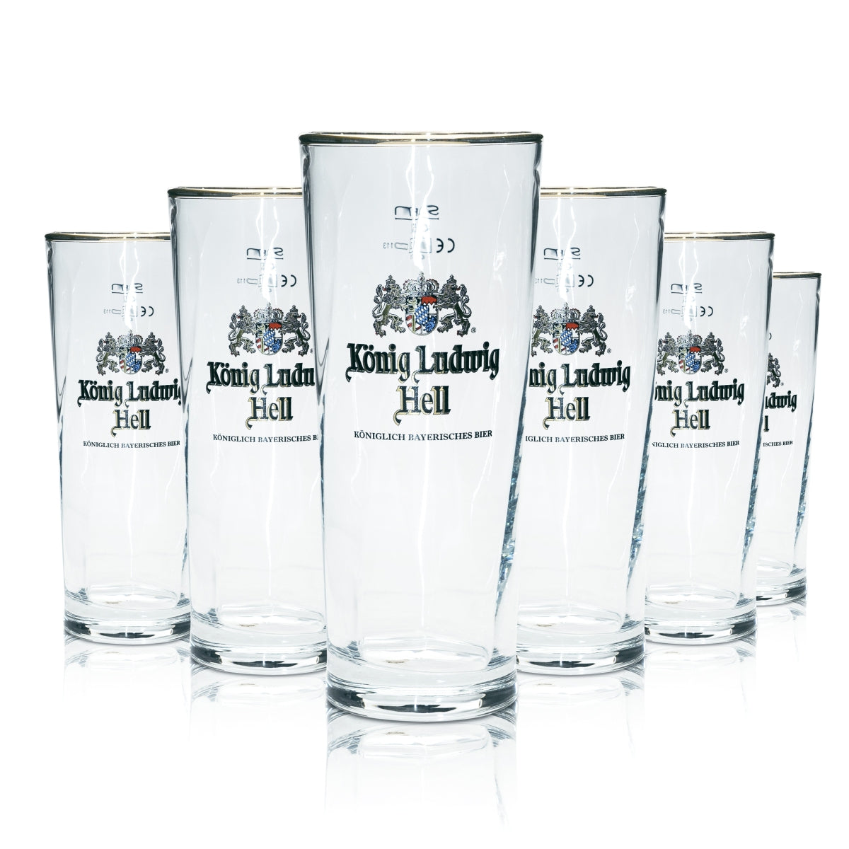 6x Szklanka do piwa King Ludwig 0,5L Willi Mug Germania Relief Schlief Szklanki do piwa