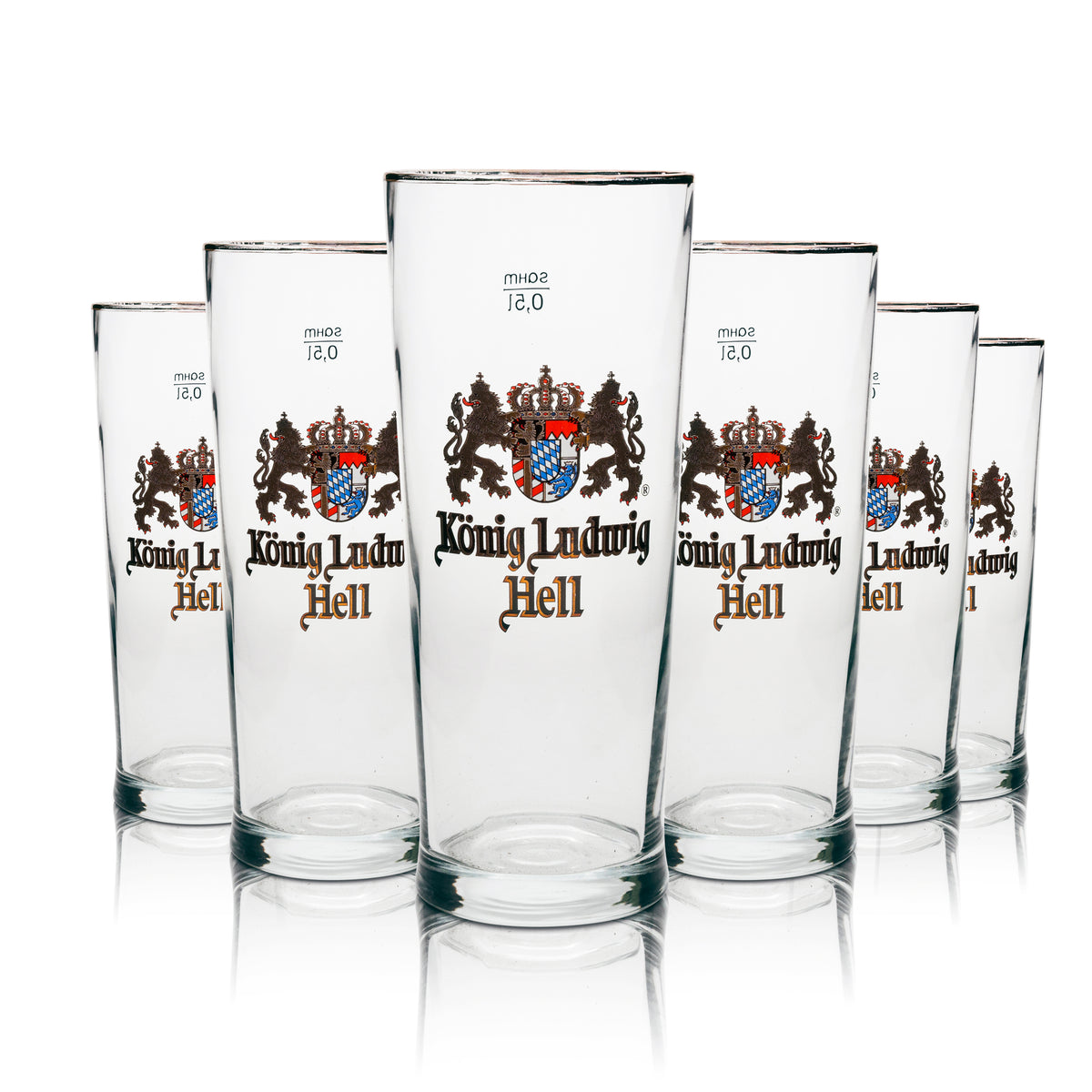 6x Szklanka do piwa King Ludwig 0,5l Willi Germania Sahm Goldrandn – Widok 4