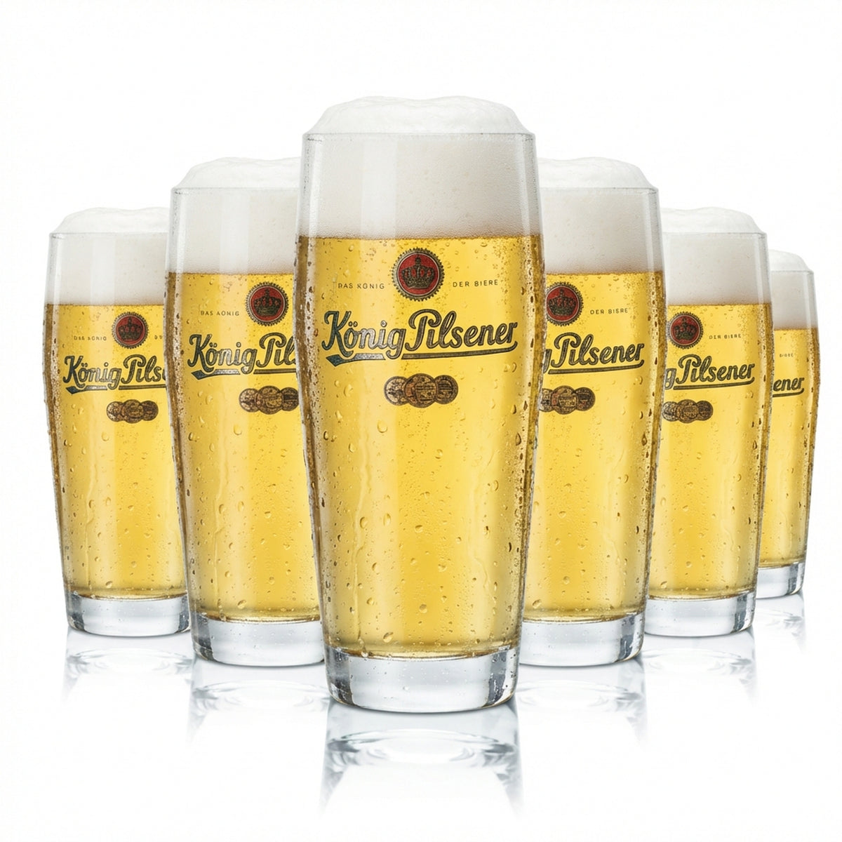 6x szklanka do piwa König Pilsener 0,3l Willi kufel szklany z podziałką pub bar
