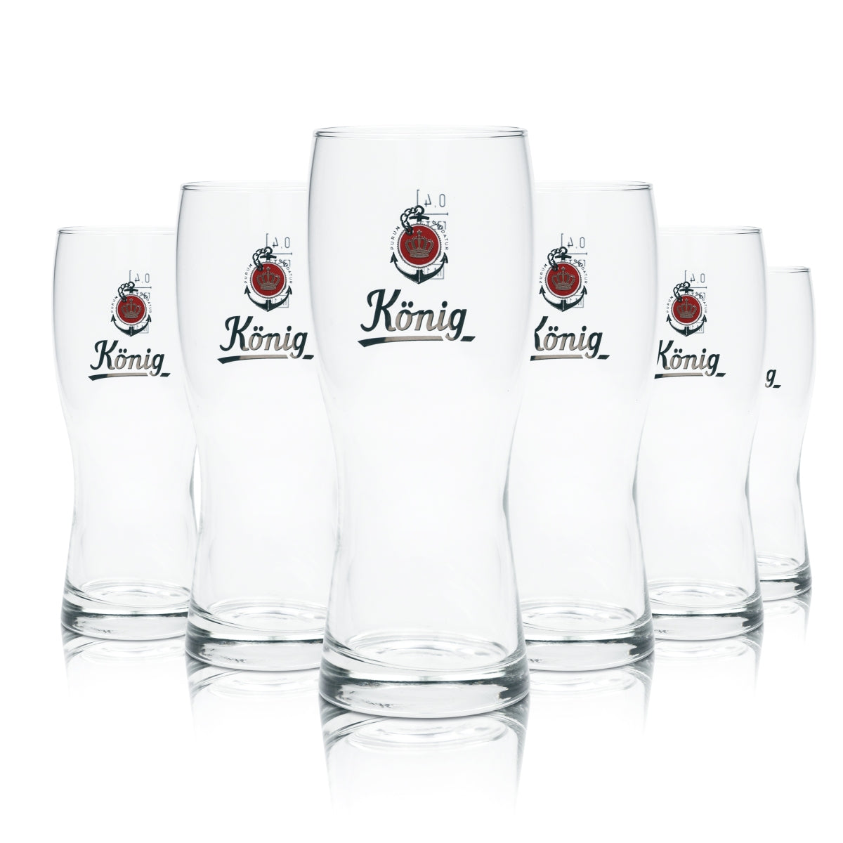 6x King Pilsner Beer Glass 0,4l Mug Willi Glasses Cup Brewery Pilsner Beer