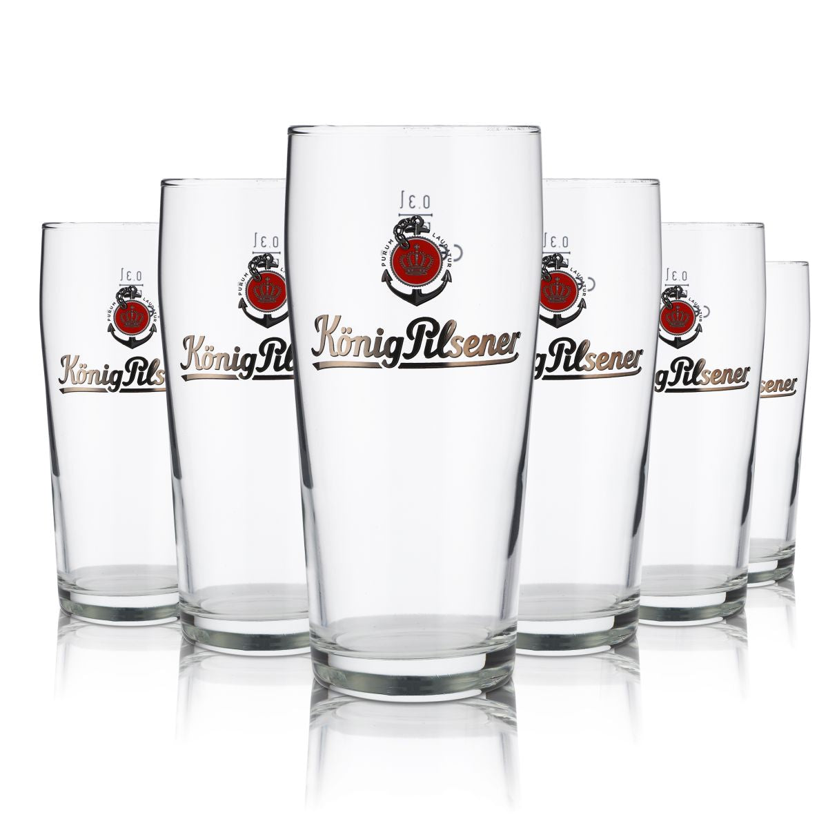 6x szklanka do piwa König Pilsener 0.3l Willi kufel zestaw szklanek browar gastro