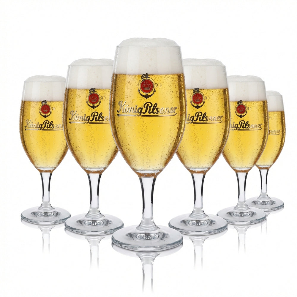 6x szklanka do piwa König Pilsener 0,4 l Zestaw szklanek Pilsener Pokal Tulpe Browar Gastro