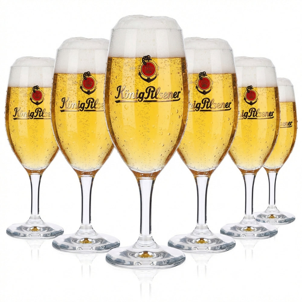 6x szklanka do piwa König Pilsener, szklanki 0,3 l, puchar z logo kotwicy Köpi