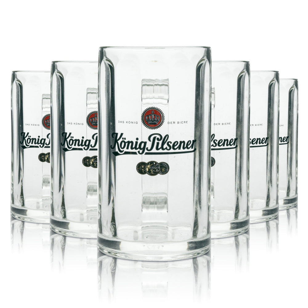 6x szklany dzbanek do piwa King Pilsner 0,4l Rastal