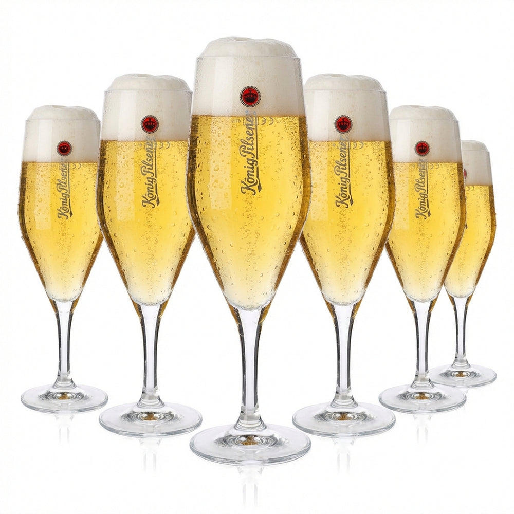 6x Kieliszki do piwa König Pilsner Kieliszki pucharowe Kieliszki 0,25 l Kieliszki do piwa Tulipan