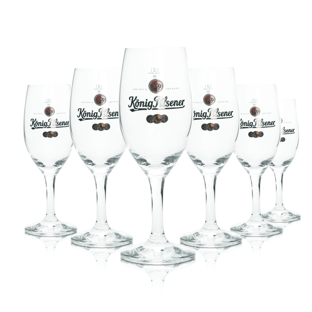 6x König Pilsner szklanka 0.2l goblet tulipan szklanki do piwa gastro kalibrowane pilsner pub