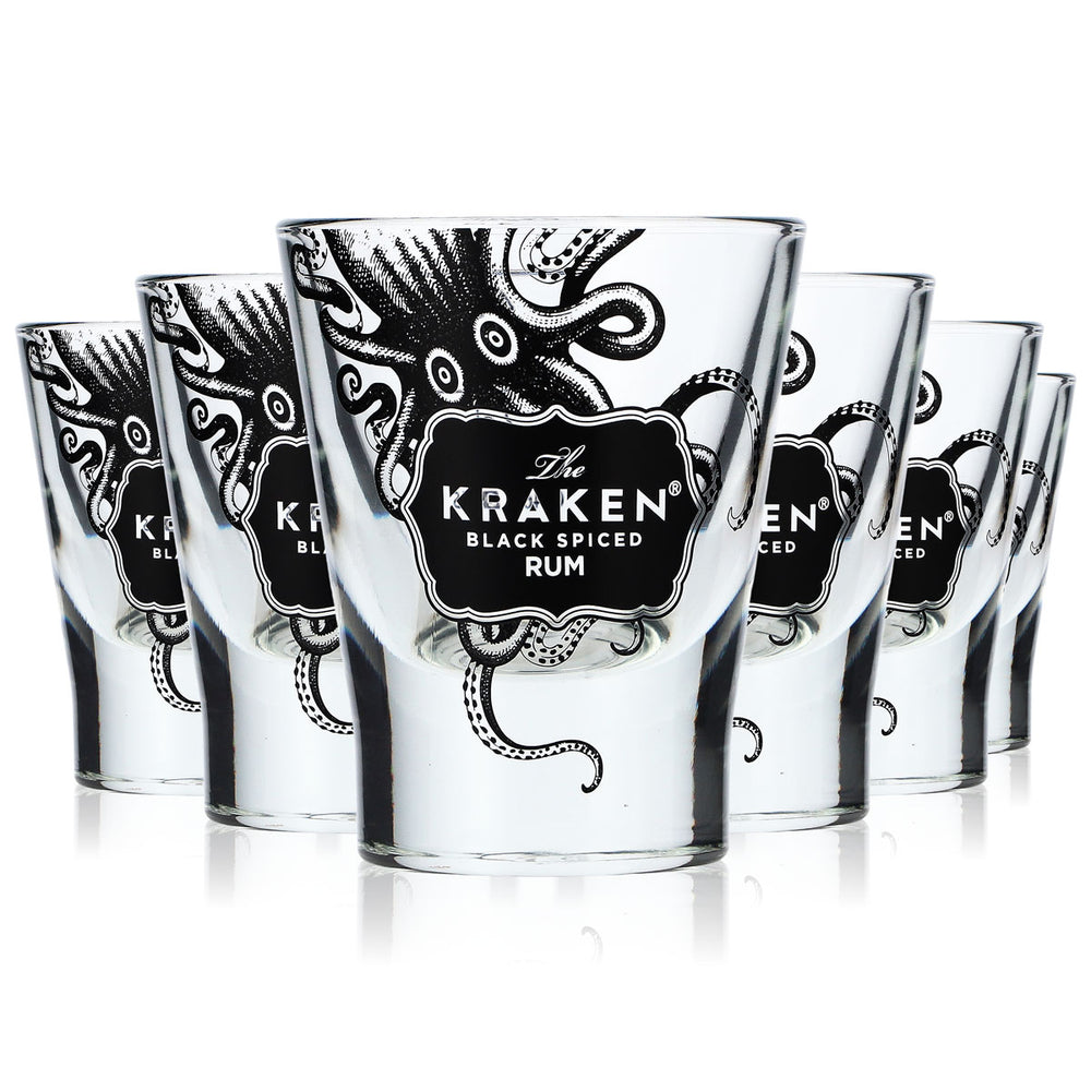 6 szklanek do rumu Kraken o pojemności 0,06 l: kieliszki, szklanki typu tumbler, szklanki do drinków długich, kieliszki koktajlowe (zestaw 6 sztuk)