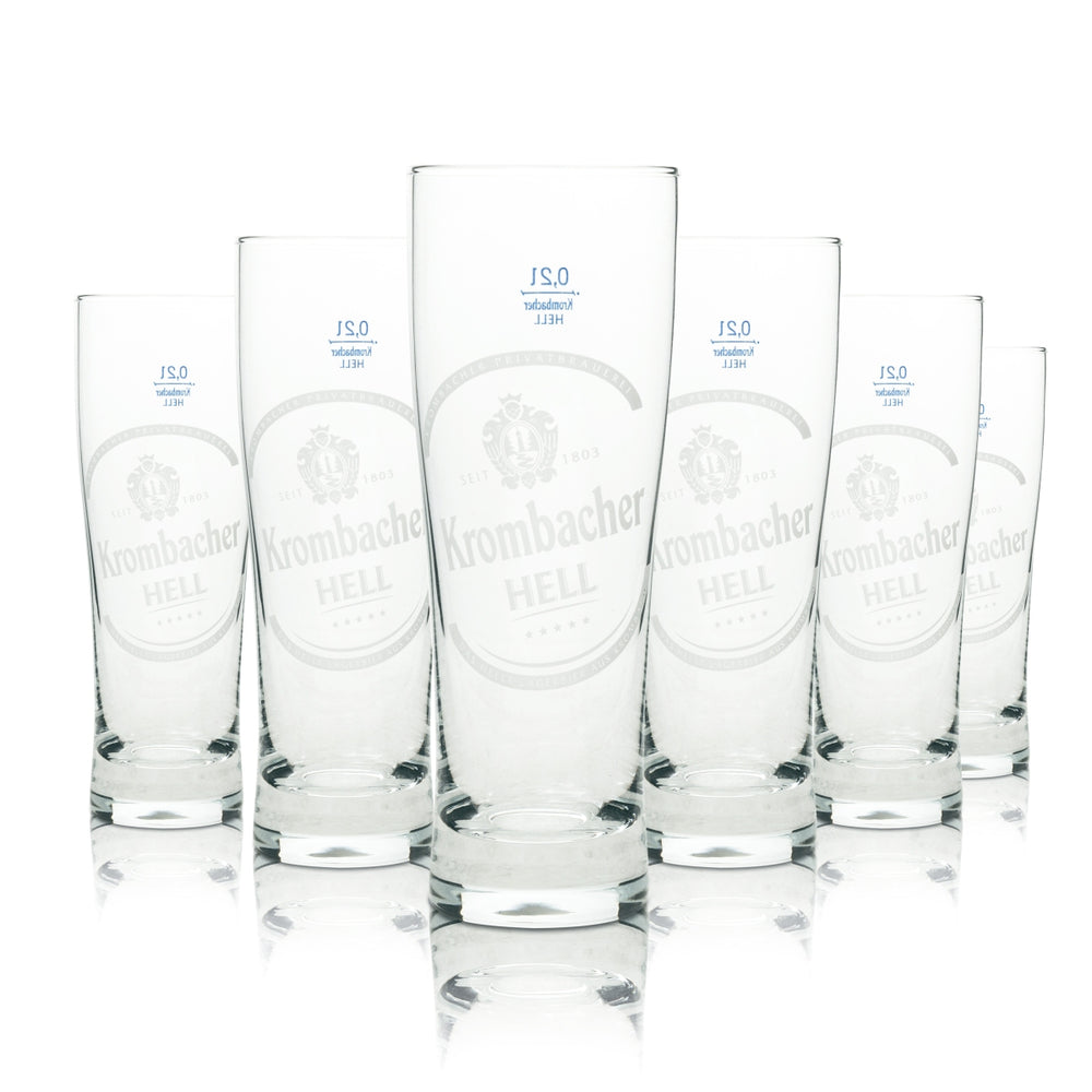 6x Szklanka do piwa Krombacher 0,2l Kufel Hell Sahm Willi Pils Szklanki do piwa browarniczego