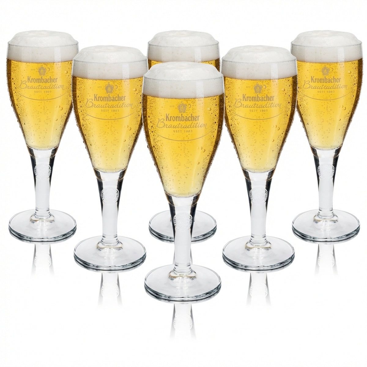 6x Krombacher Beer Glass 0,3 l Pokal Traditions Sahm
