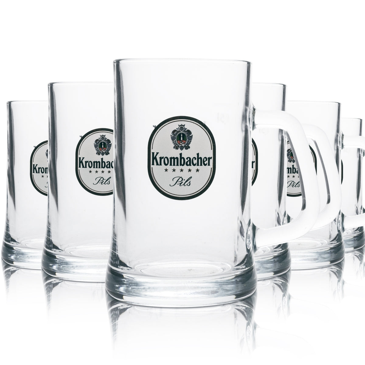 6x szklany dzbanek do piwa Krombacher 0.5l "Perła natury" Sahm