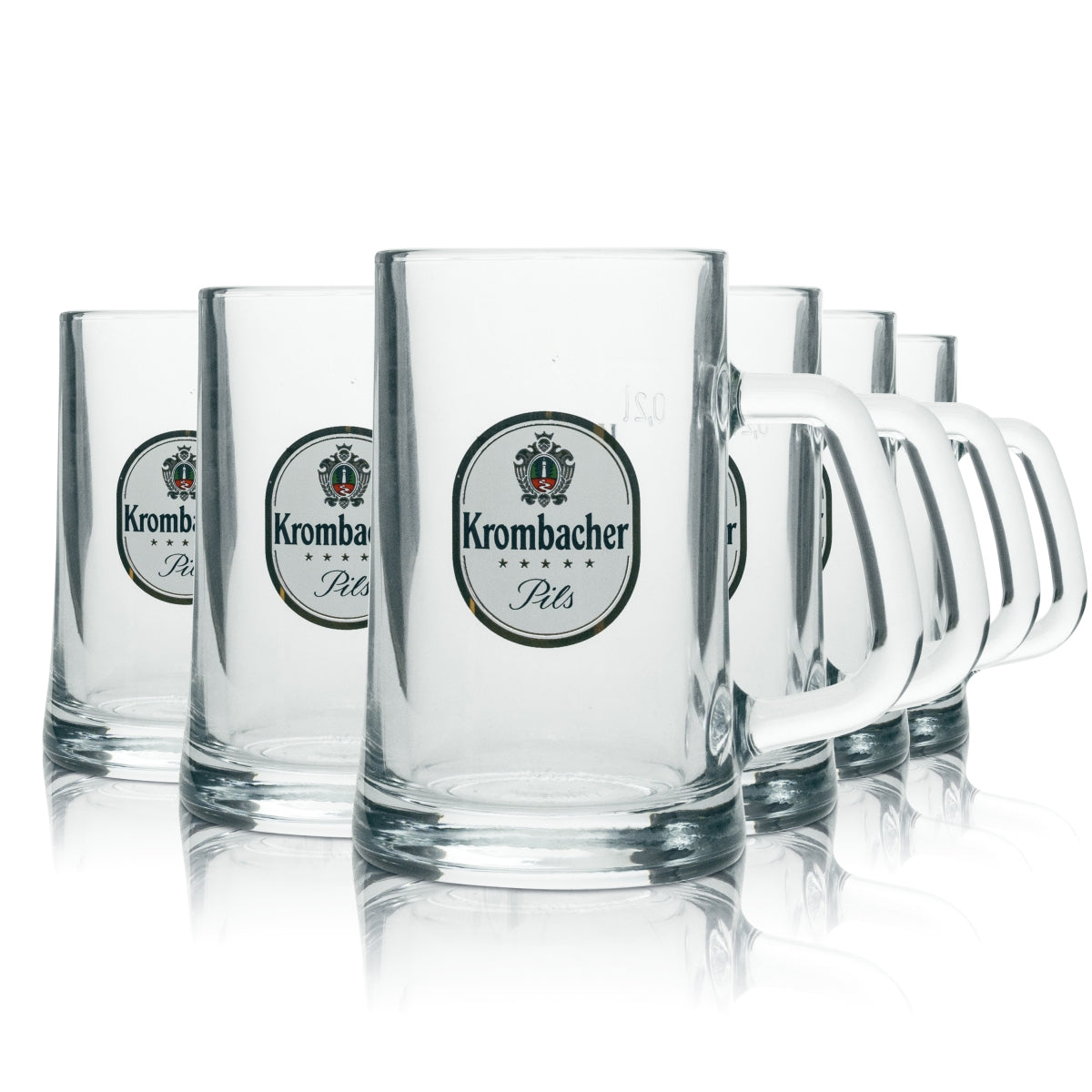 6x szklany dzbanek do piwa Krombacher Pils 0,2l "Perła natury" Sahm