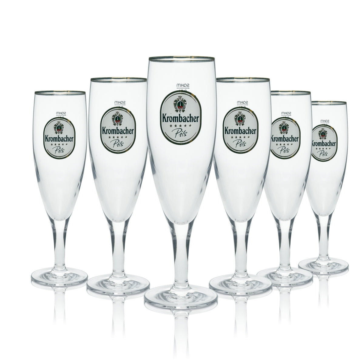 6x szklanka do piwa Krombacher 0,2 l Ekskluzywne szklanki typu pokalgläser Biertulpen Pilstulpen Złota obwódka – Widok 2