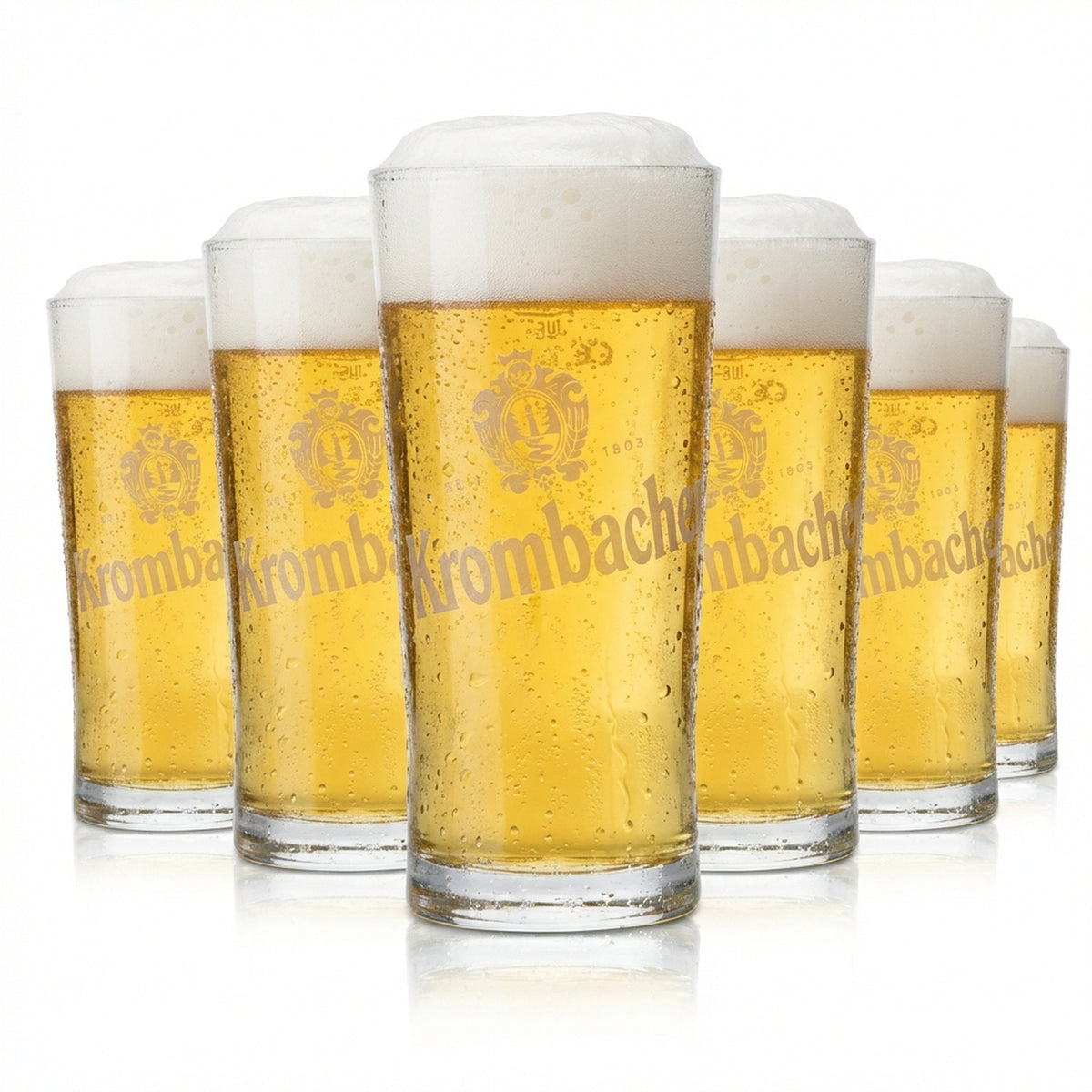6x Krombacher Szklanki do piwa 0,2l Kufle Bar Gauged Gastro Pils Pub Bar
