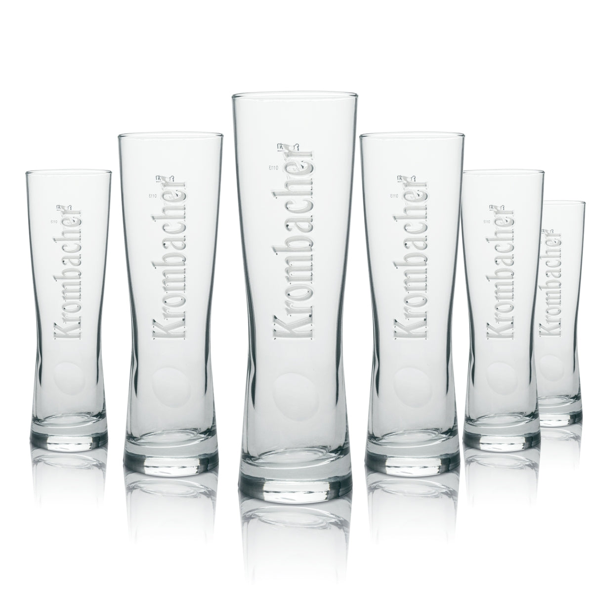 6x Krombacher Glass 0.3l Beer Goblet Tulip Star Cup Relief Glasses Pils Gastro Bar