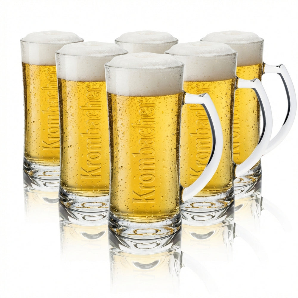 6x szklanka Krombacher 0,5 litra kufel do piwa Seidel szklanki reliefowe pilsner gastro dąb