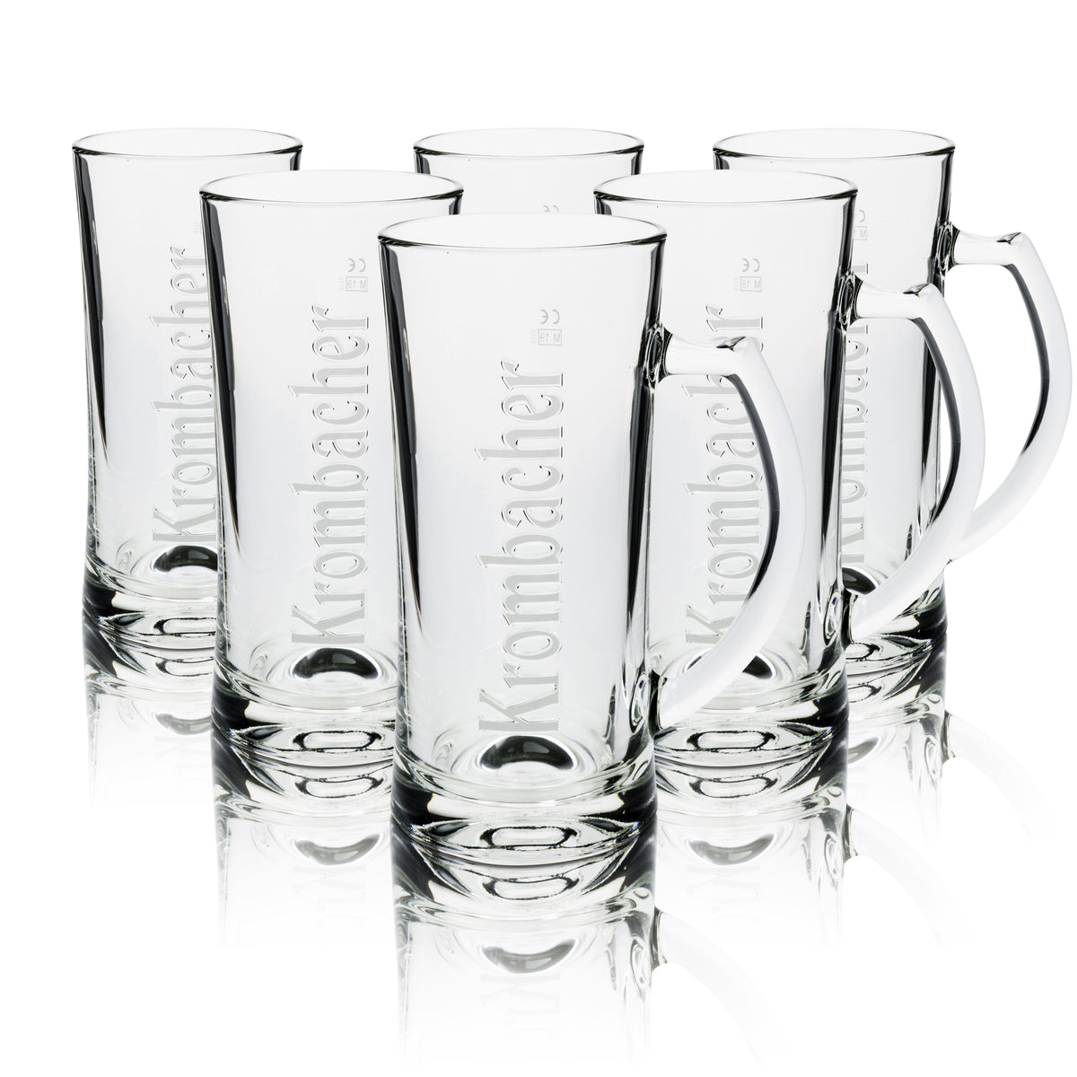 6x szklanka Krombacher 0,5 litra kufel do piwa Seidel szklanki reliefowe pilsner gastro dąb – Widok 5