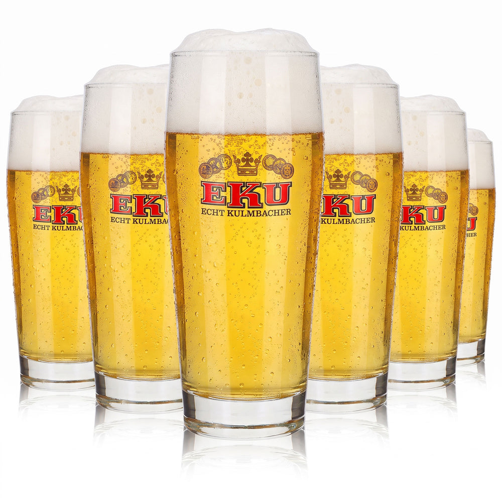 6 szklanek do piwa Kulmbacher Reichelbräu o pojemności 0,5 l, kubki EKU, szklanki do piwa, kufle (zestaw 6 sztuk)