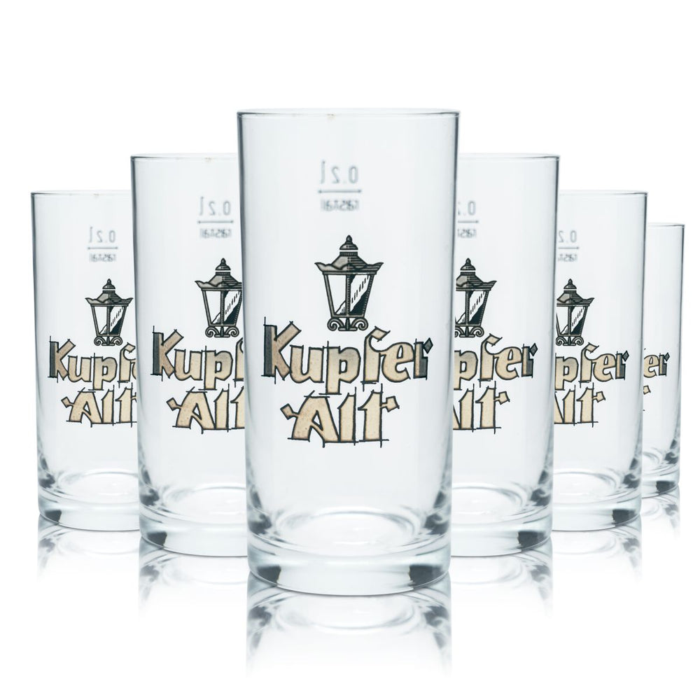 6x miedziana szklanka Altbier 0,2l Stange Willi kufel Kölsch zestaw szklanek browar Kolonia