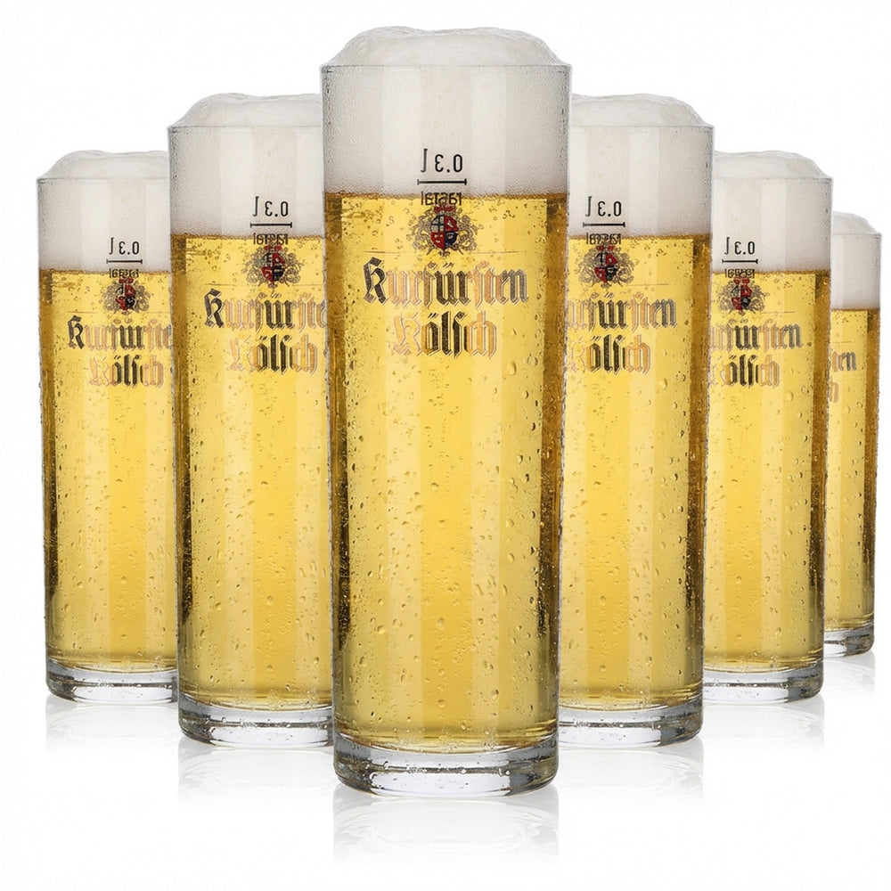 6x szklanka do piwa Kölsch Kurfürsten 0,3 l Zestaw szklanek do piwa Willibecher Brauerei