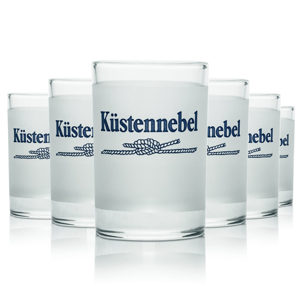 6x Coastal Mist Glass 4cl (40ml) Shot Short Stamper Liquor Glasses Frosted Gastro