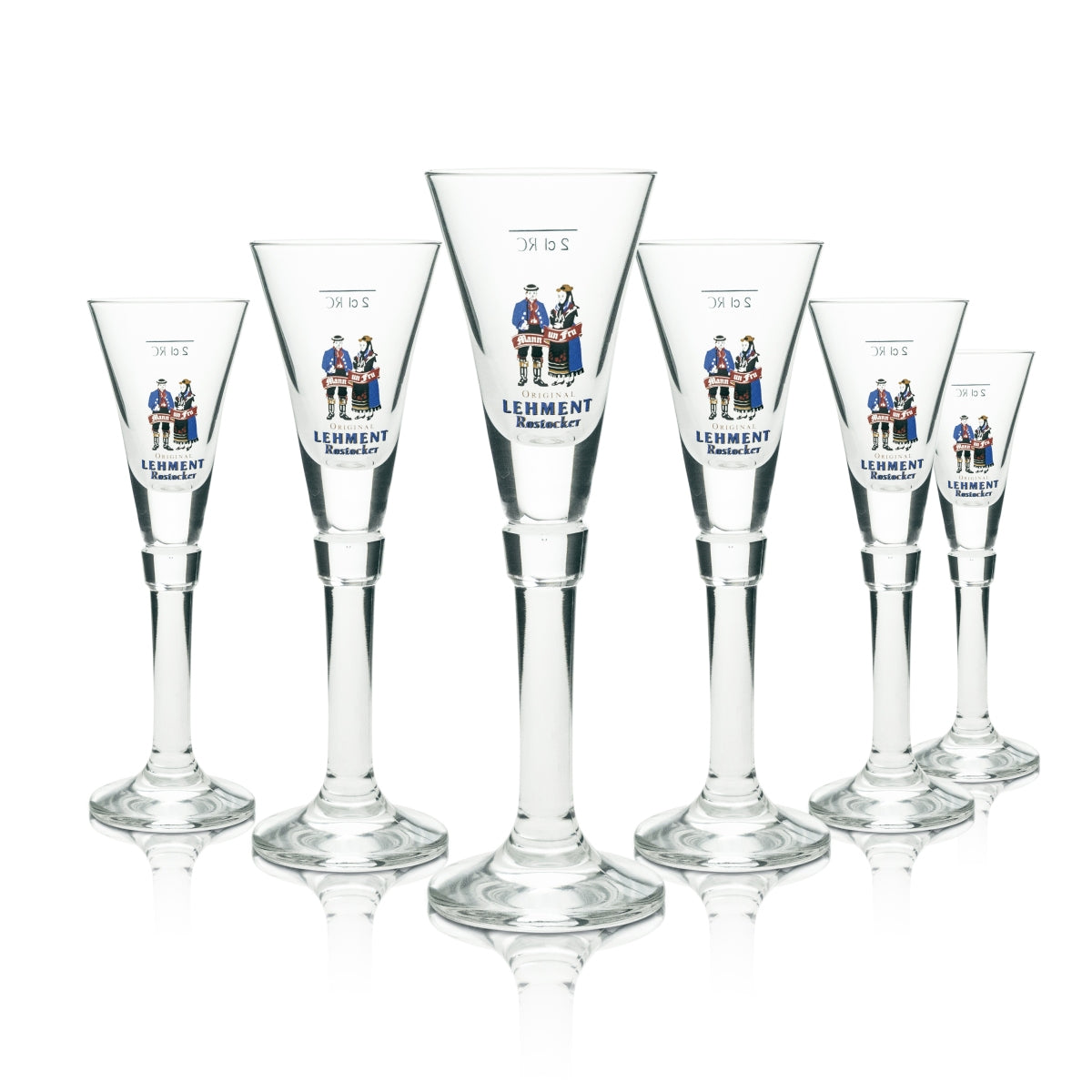 6x Lehment schnapps szklany kieliszek 2cl