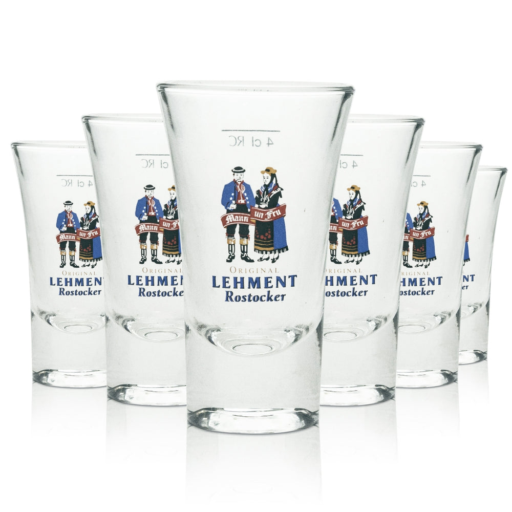 6x Lehment schnapps glass shot mężczyzna i kobieta 4cl