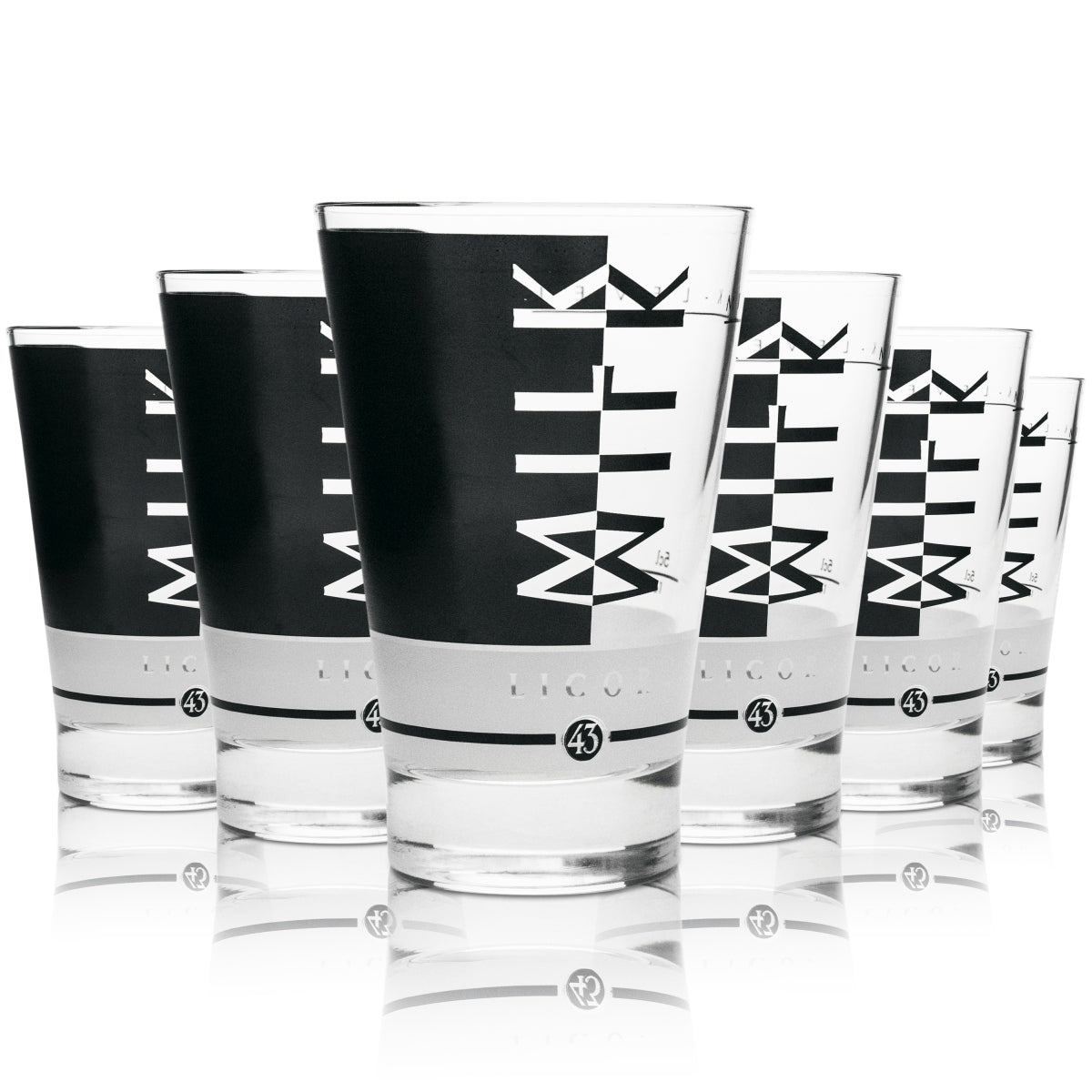 6x Liqueur 43 Kieliszek do likieru Longdrink Milk czarny