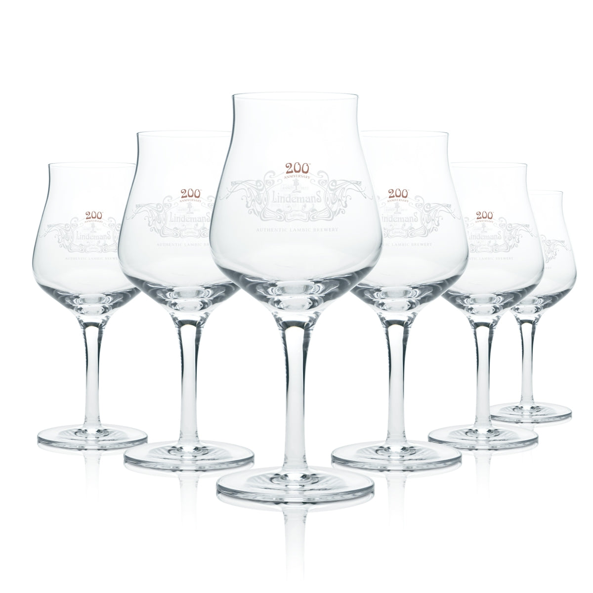 6x Lindemans Beer Glass 0.25l Goblet Tulip Goblet Szklanki Belgia Craftbeer Half Pint