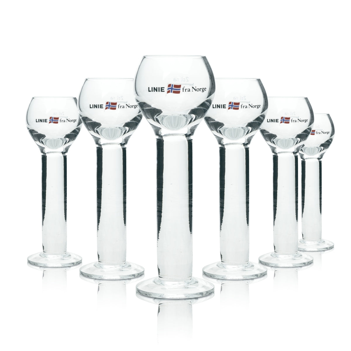 6x Linie Aquavit Glas fra Norge 2cl Rastal Schnapps Glasses Short Stamper Goblet