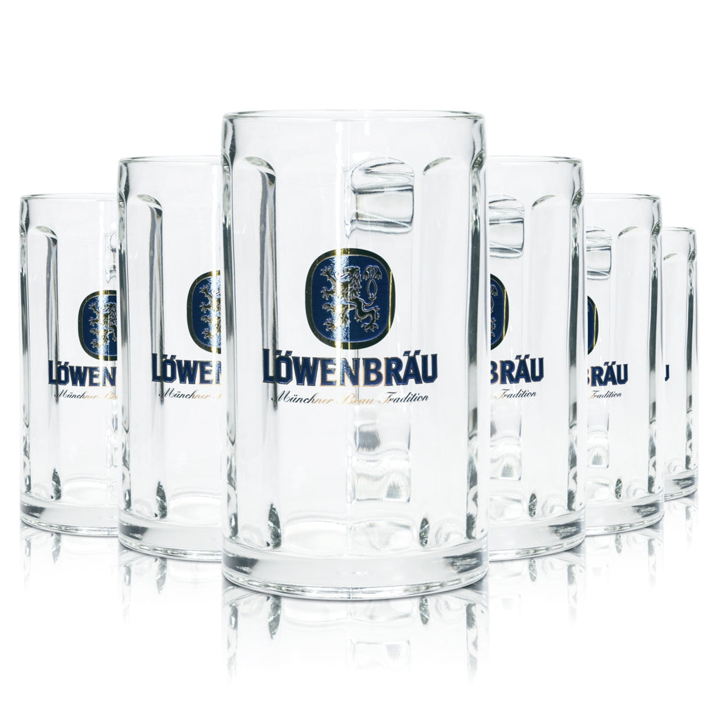 6x Löwenbräu szklanka do piwa 0,3l kufel Glückauf Rastal Seidel Henkel szklanki kufle Piwo