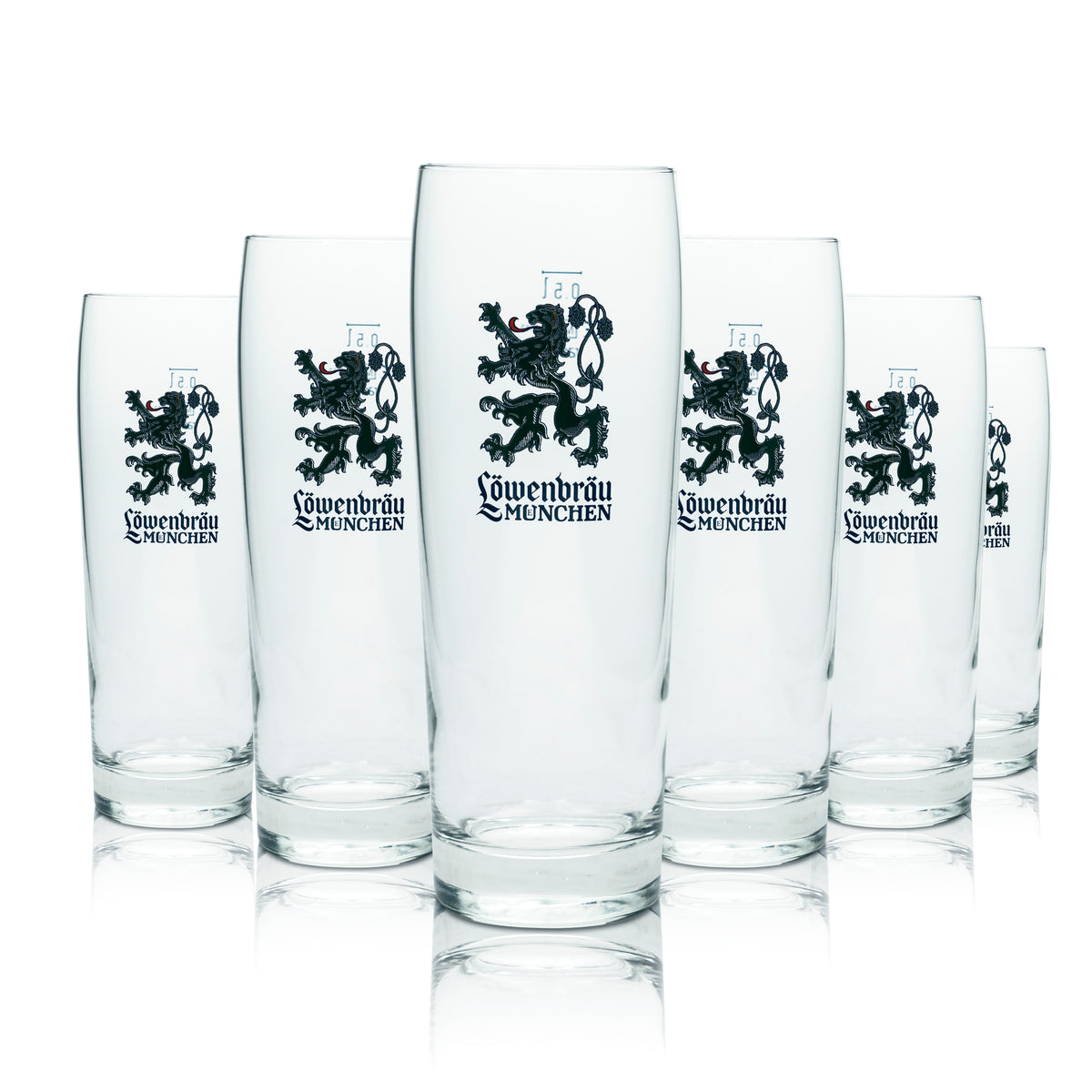 6x Löwenbräu Szklanka do Piwa 0,5l Kufel Nowe Logo! Szklanki Willi Cup Piwo Helles Bar – Widok 4