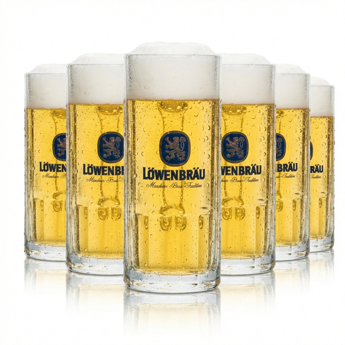 6x szklany kufel do piwa Löwenbräu 0,3l