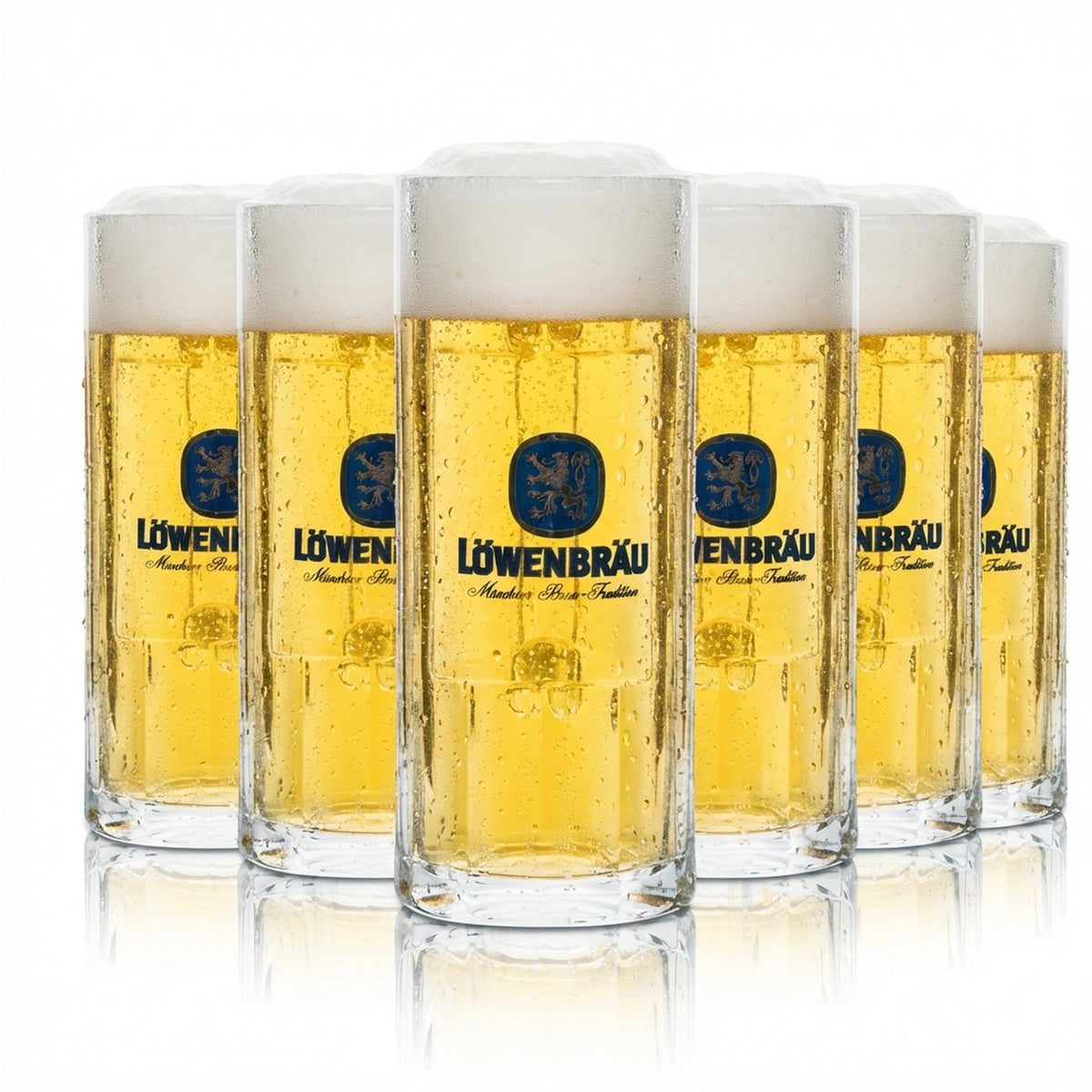 6x szklany dzbanek do piwa Löwenbräu 0,5l