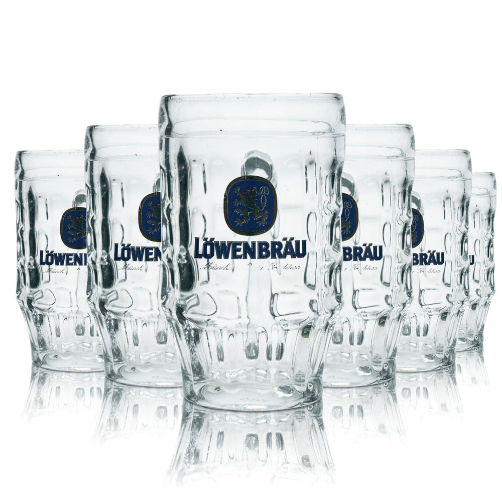 6x Löwenbräu szklanka do piwa 0.5l konturowy kufel do piwa zestaw szklanek browar B-goods