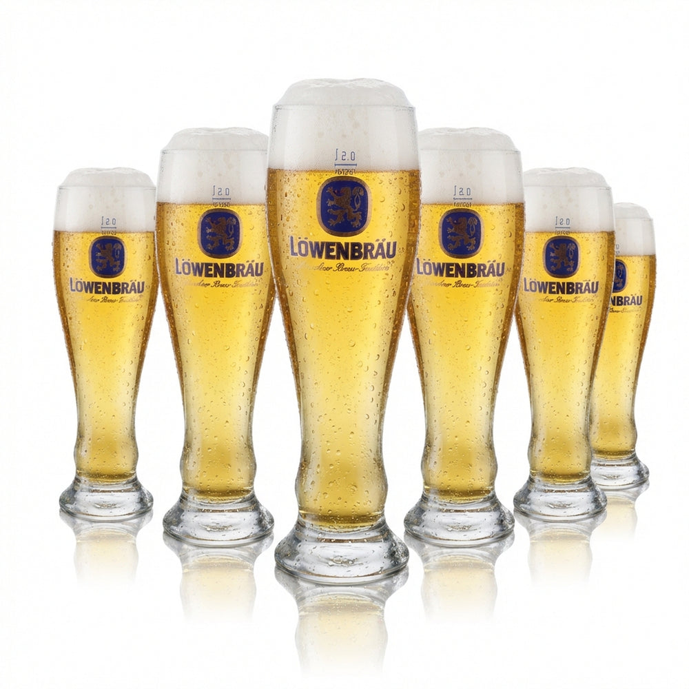 6x Löwenbräu Szklanka 0,5 l Szklanka do piwa pszenicznego Zestaw szklanek do piwa pszenicznego Browar Bawaria Gastronomia