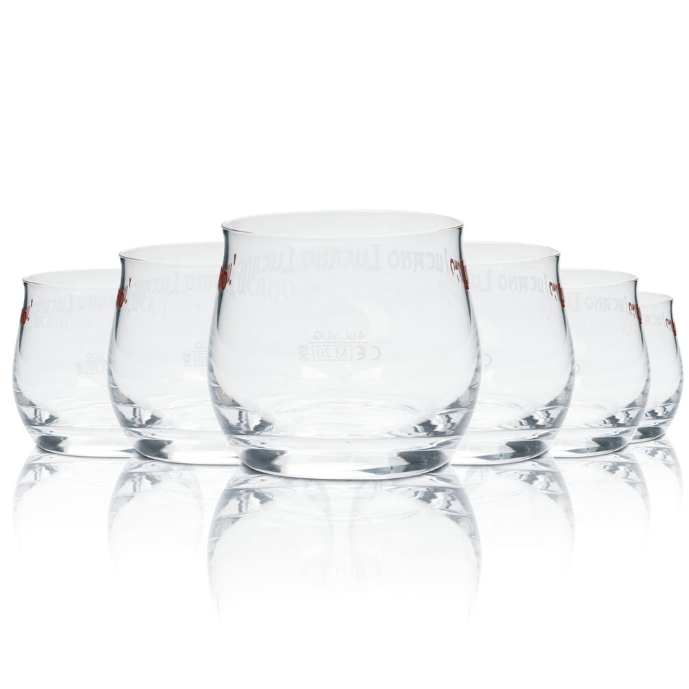 6x Lucano Amaro Glass 0.1l Tumbler Cocktail Glasses Nosing Tasting Bar