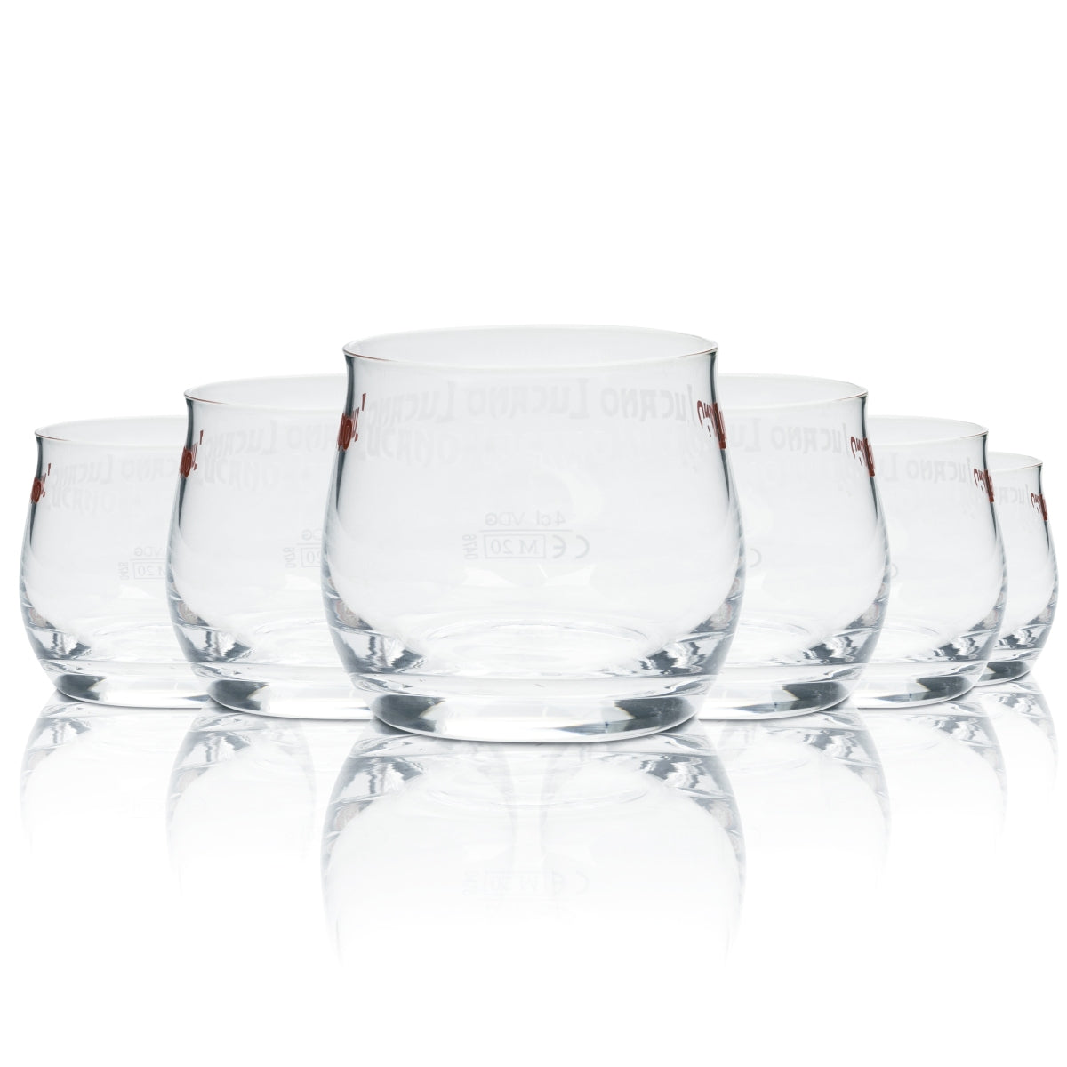 6x Lucano Amaro Glass 0.1l Tumbler Cocktail Glasses Nosing Tasting Bar