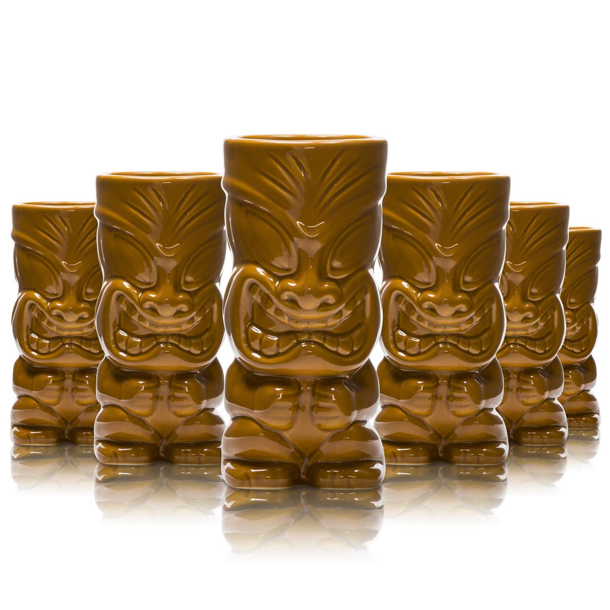 6x Mahiki rum szklany kubek gliniany brązowy