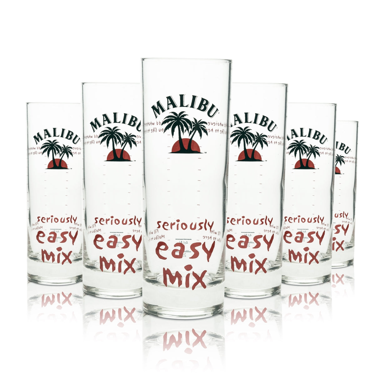 6x kieliszek do likieru Malibu Longdrink seriously easy Mix
