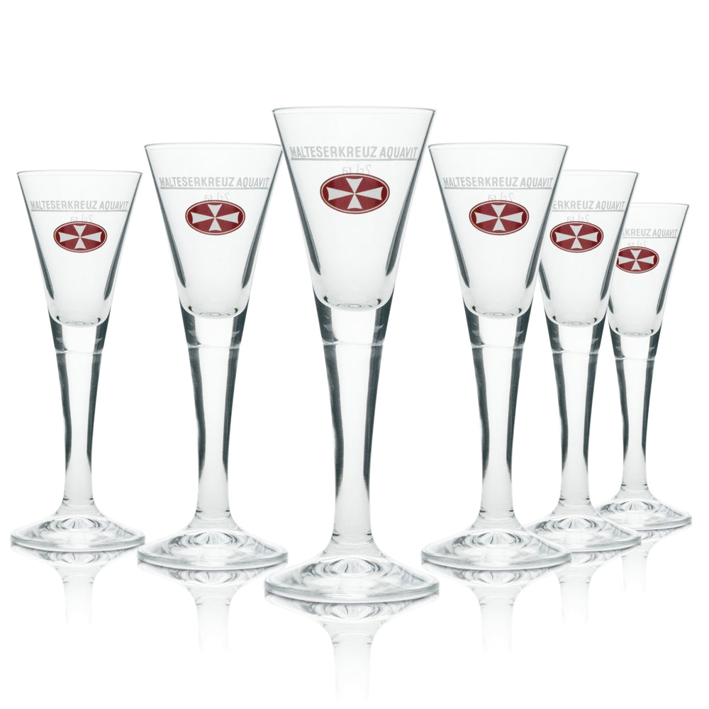 6x kieliszek likierowy z krzyżem maltańskim shot 2 cl