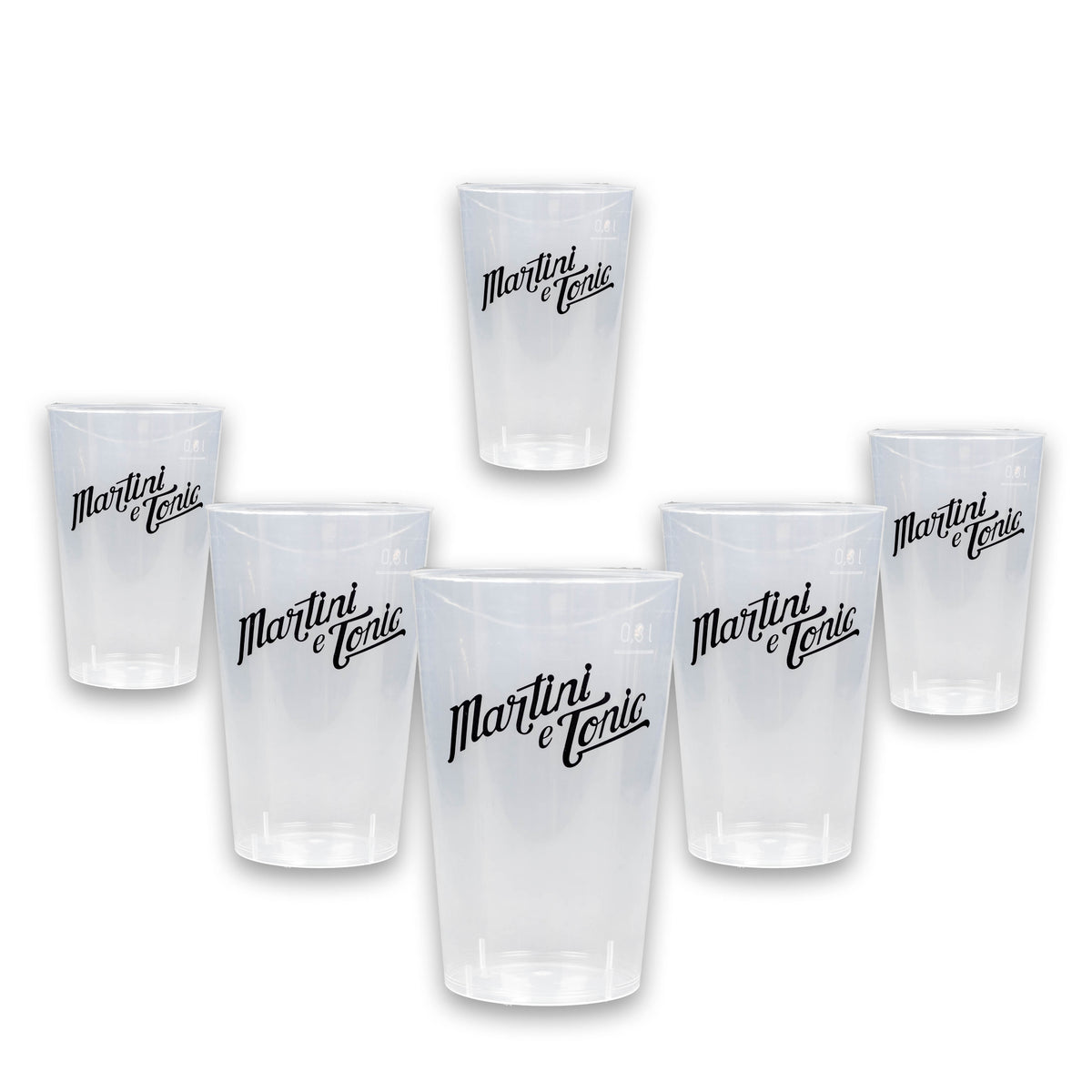 6x kubki do wermutu Martini wielokrotnego użytku z tonikiem