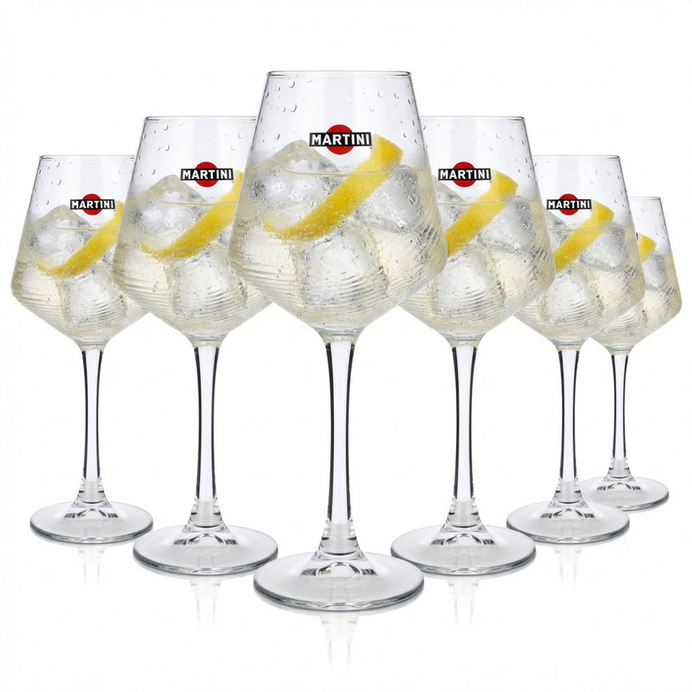 6x Martini Wermut Szklanka na nóżce 0,425 l Szklanki Szklanka do wina Relief Design HH Global