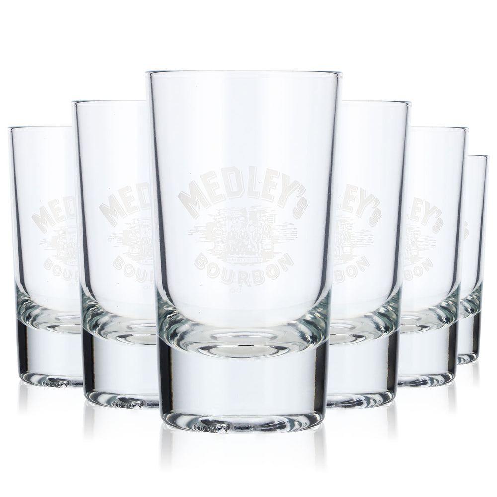 6x kieliszki do whisky Medley's 2 cl/4 cl Kieliszki do whisky Tumbler białe logo Böckling