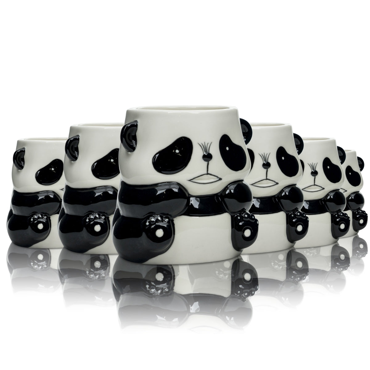 6x Ming River Baijiu Cup 0.4l Panda Glass Tiki Sichuan Mug Cup Kieliszki koktajlowe