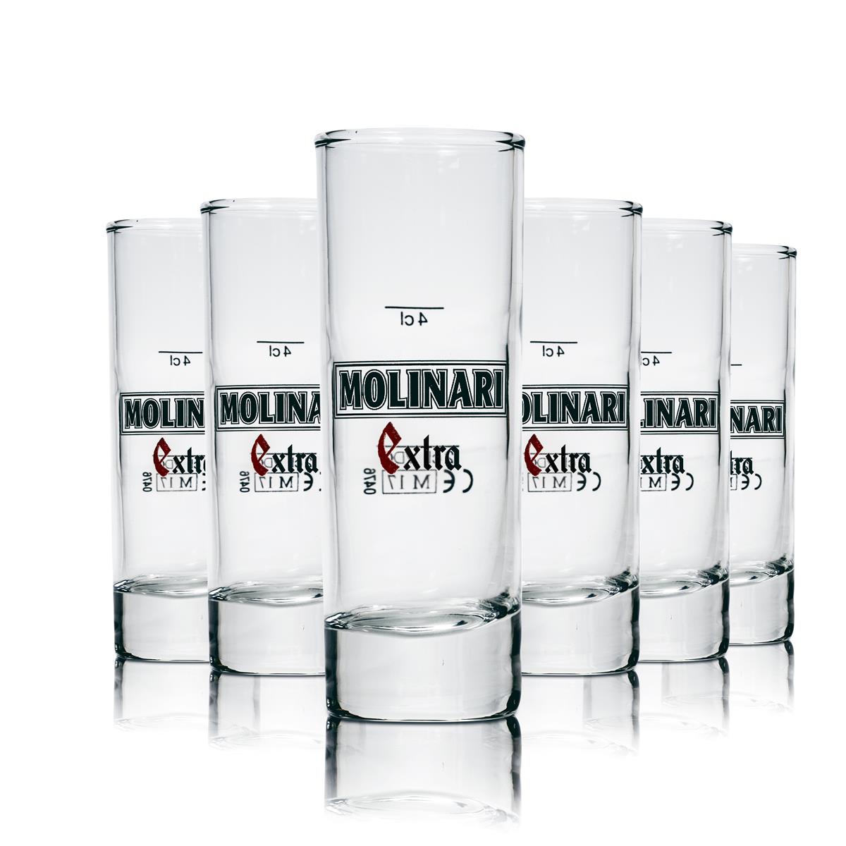 6x Molinari Extra Sambuca shot glass 4 cl