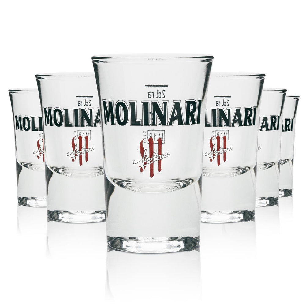 6x Molinari Sambuca Glass 2cl Shot Short Stamper Liquor Glasses Gastro Calibrated