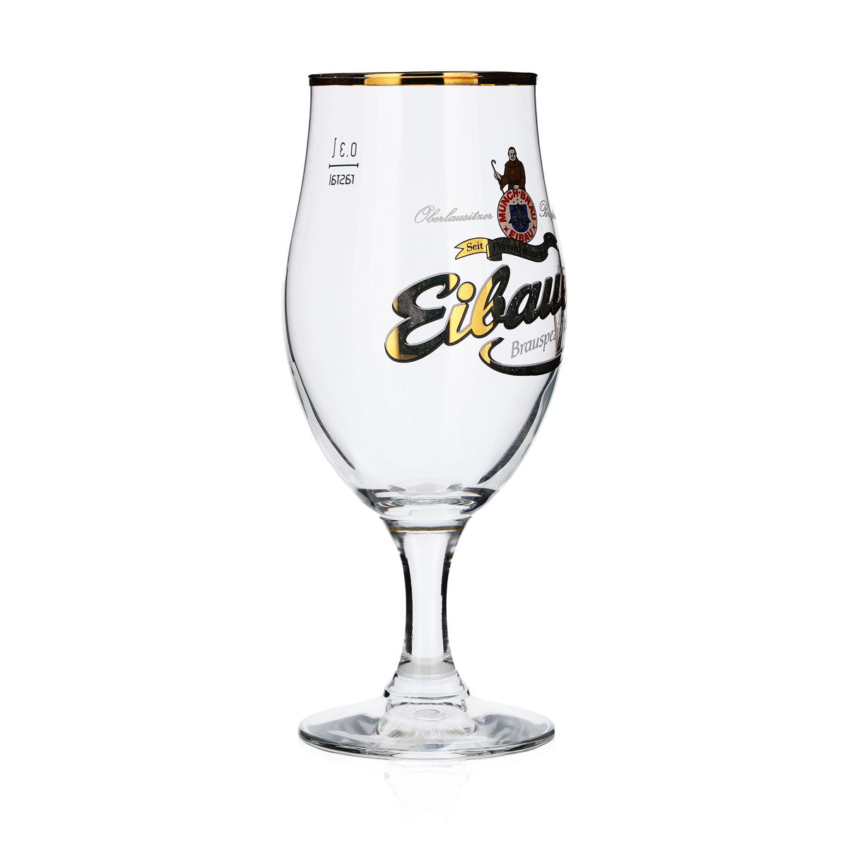 6x szklanka do piwa Münchbräu Eibau 0,3 l z złotym brzegiem „Eibauer Brauspezialitäten” – Widok 3